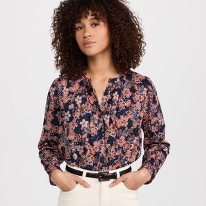 Sundry Floral Puff Sleeve Button Down Sz 3/US L